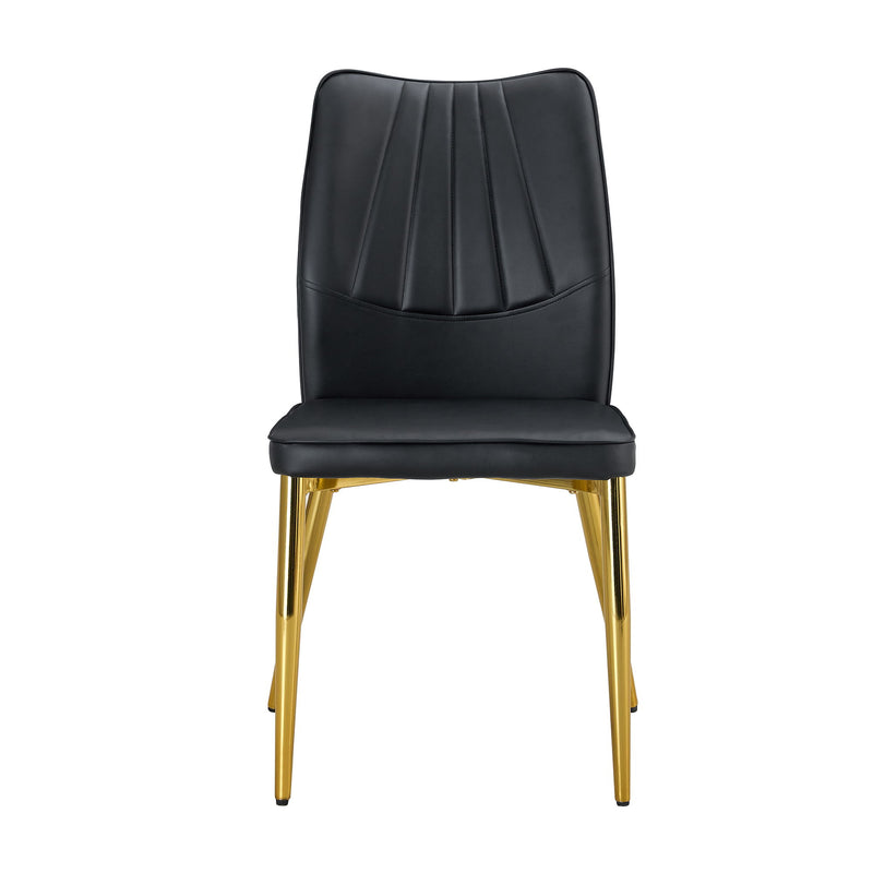 Medieval Modern Dining Chairs With Cushions And Metal Legs Material (Set of 4) - Black