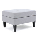 Ottoman With Birch Wood Legs And Cushioned Top For Comfort
