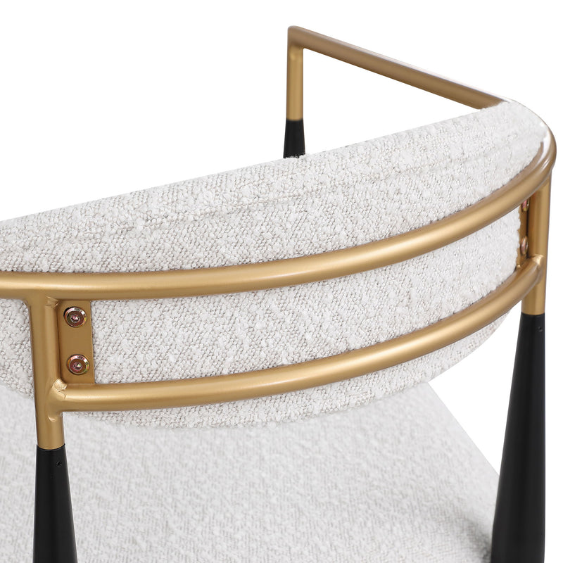 Barstools (Set of 2), Counter Height Upholstered Bar Stools With Backs And Iron Legs For Kitchen Island - Beige