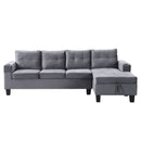 Modern Sectional Sofa Set With L Shape Chaise Lounge And Storage