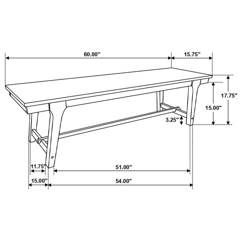 Reynolds - Wood Trestle Base Dining Bench - Brown Oak