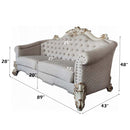 Vendome II - Sofa With 6 Pillows - Two Tone Ivory Fabric & Antique Pearl
