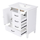 30" Bathroom Vanity With Sink, 3 Drawers, Adjustable Feet