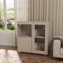 4 Tier Hamster Cage With Acrylic Windows And Storage Cabinet