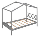Twin Size Wood House Bed with Storage Space, Gray(OLD SKU: LP000001AAE)