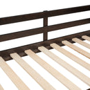 Twin Over Twin Bunk Bed with Roof, Slide and Ladder, Espresso