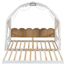 Extended Bed With Arched Roof And Trundle