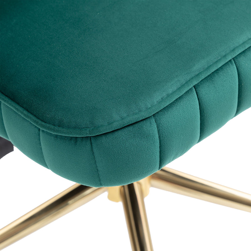 Modern Velvet Home Office Desk Chair With Adjustable Height And Swivel Wheels