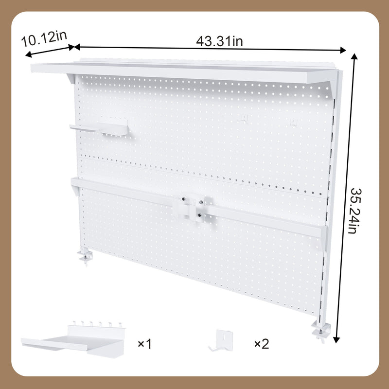Clamp On Desk Pegboard With Single Monitor Stand