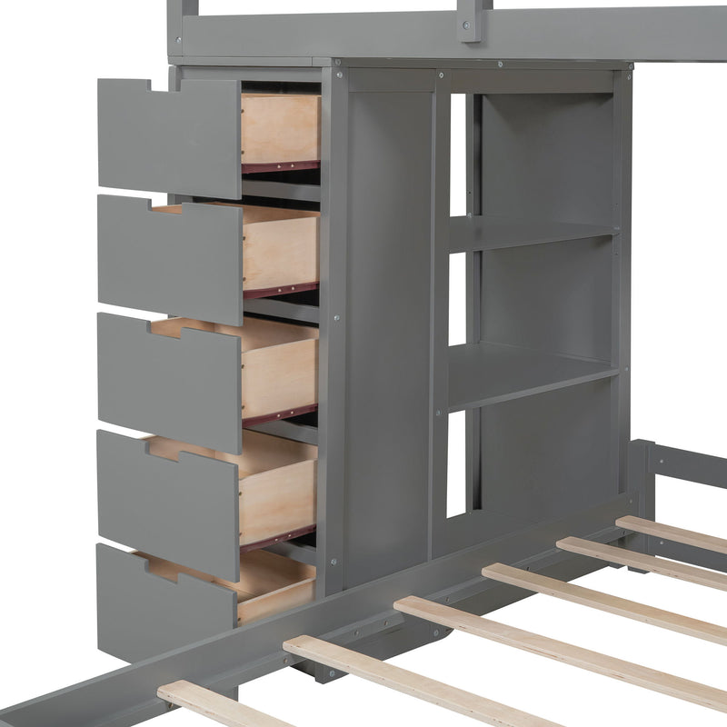 Bunk Bed With LED Light And USB Ports
