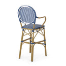 Outdoor Wicker And Aluminum French Barstools (Set of 2)