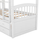 Bunk Bed With Trundle And Drawers, Arched Headboard And Footboard