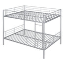 Full Over Full Metal Bunk Bed, Sliver