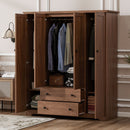 4 Door Wardrobe Armoire With 2 Drawers