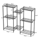 Heavy Duty Garment Rack With 8 Adjustable Wire Shelves And 5 Clothes Rails, Freestanding Closet Organizer Metal - Black