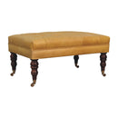 Buffalo - Leather Ottoman With Castor Legs