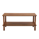 Modern 2 Tier Coffee Table With Open Storage Shelf For Living Room