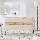 Open Back Loveseat Settee With 3 Pillows