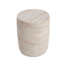 Stylish Outdoor / Indoor Lightweight Concrete Side Table With Travertine - Beige