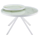 Briggs - Round Marble Printed Glass Top Coffee Table