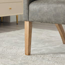 Upholstered Open Back Armchair With Weathered Rubberwood Legs