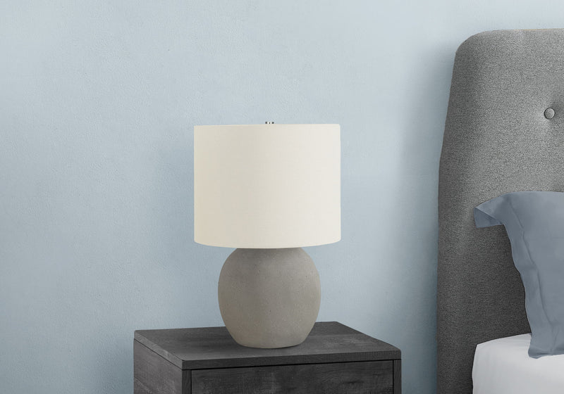 Lighting, Table Lamp, Concrete, Contemporary - Gray / Cream