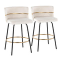 Cinch - Contemporary Fixed Height Counter Stool With Swivel & Round Footrest (Set of 2)