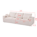 Modular Sectional Sofa With Ottoman, USB And Type C Charger, Petal Armrest Design