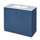Bathroom Vanity With Ceramic Sink, Bathroom Storage Cabinet With 2 Drawers & Shelf, Freestanding Bathroom Cabinet - Blue
