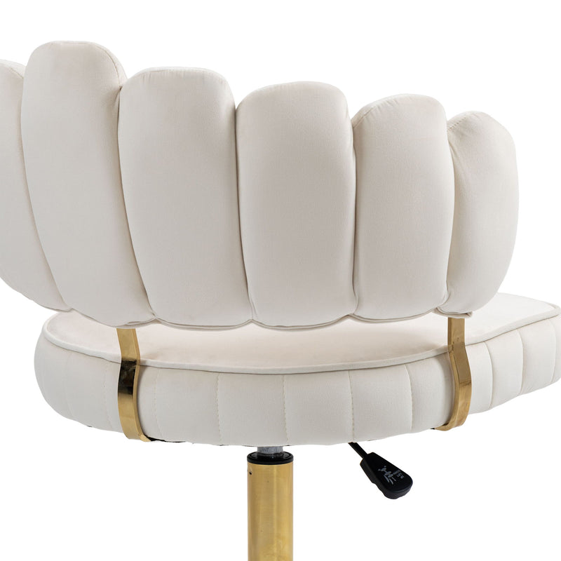 Modern Velvet Home Office Desk Chair With Adjustable Height And Swivel Wheels