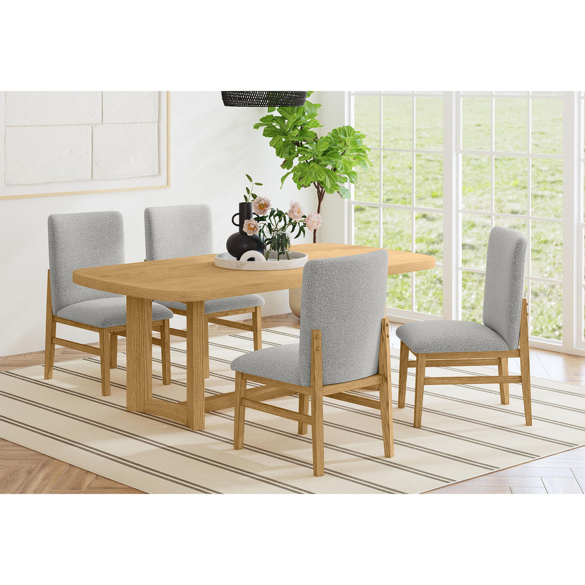 Portland Rectangular Dining Room Set in Black by Elements International, view 12