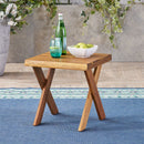 Passion - Outdoor Side Table With Cross Base And Slatted Top - Teak