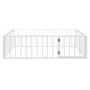 Metal Floor Bed Frame With Fence And Door