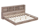 Full Size Daybed Frame with Storage Bookcases,Wood Light Oak