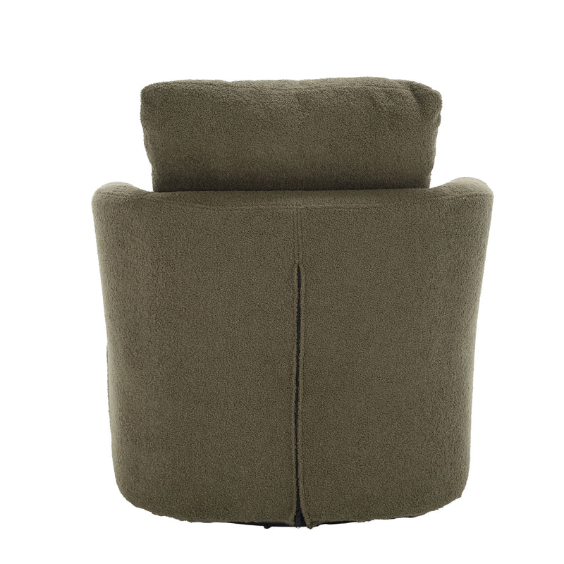 Modern Barrel Comfy Round Accent Sofa Chair, 360 Degree Swivel