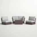 Comfortable Modern Patio Rattan Sectional Set With Cushions