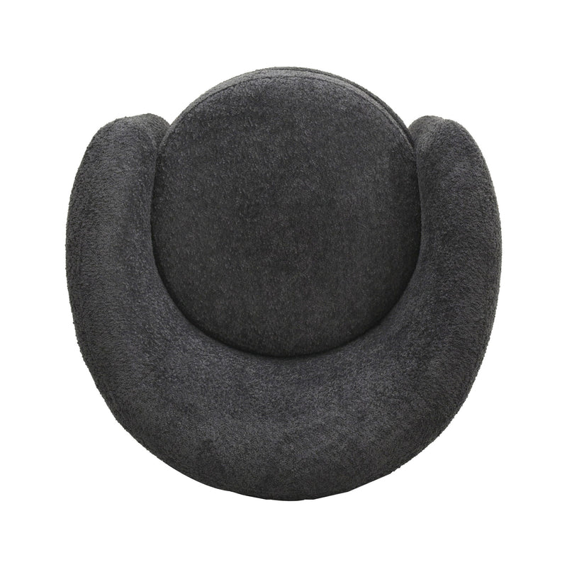 Affinity Modern Curved Back Upholstered Accent Chair With Soft Cozy Boucle Fabric - Dark Gray
