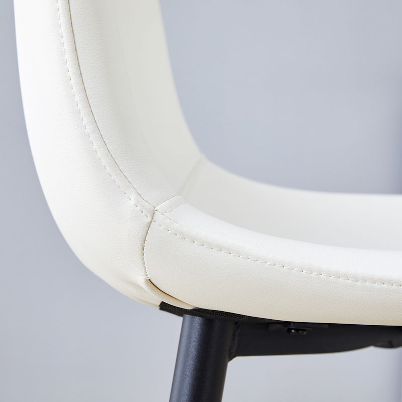 Modern Black Pu Bar Chair Rounded Backrest (Set of 2)
