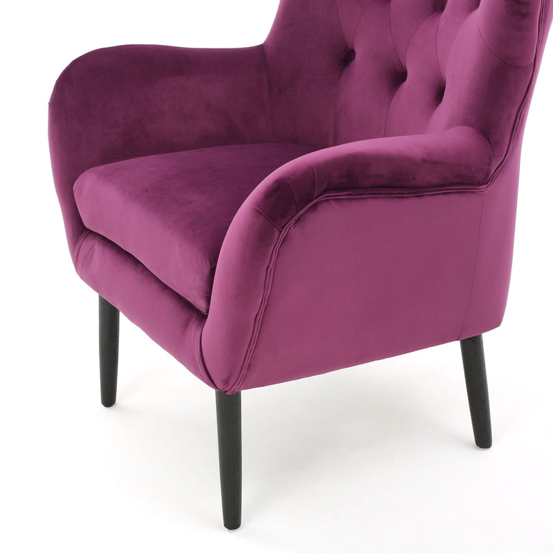 Alyssa - Mid Century Upholstered Arm Chair With Wingback Design
