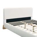 Elegant Boucle Upholstered Bed With Solid Wood Feet