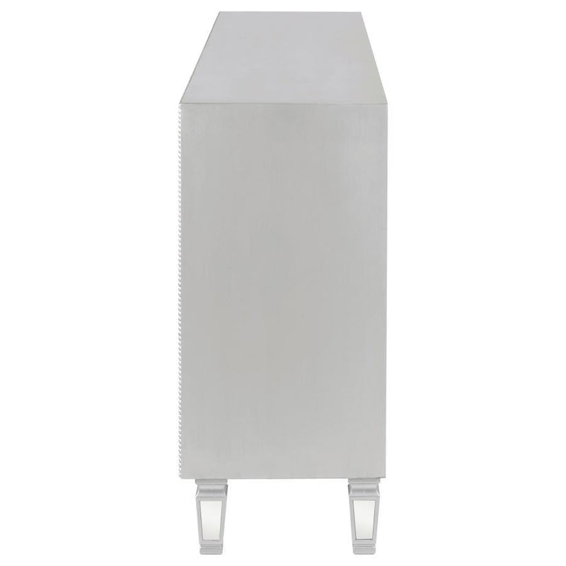 Leticia - 3-Drawer Mirrored Storage Accent Cabinet - Silver