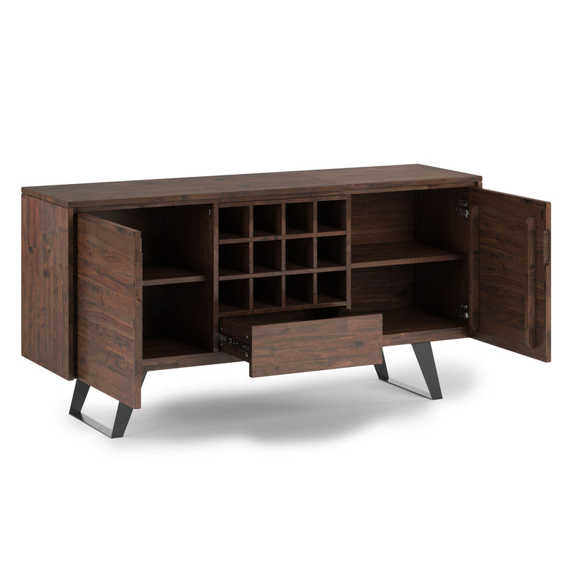 Lowry - Sideboard Buffet with Wine Rack - Distressed Charcoal Brown