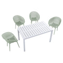 4 Pack Lounge Chair Set With Long Table