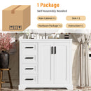 Bathroom Vanity With Sink, Soft Close Doors, Adjustable Shelf & 3 Drawers