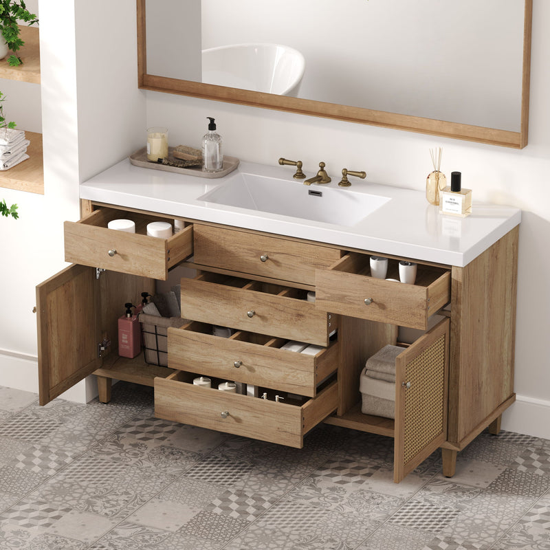 Modern Bathroom Vanity With Sink, Soft Close Drawers