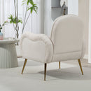 Modern Accent Chair With Metal Legs, Snowflake Fabric Armchair