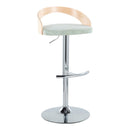 Grotto - Contemporary Adjustable Barstool, Swivel With Rounded T Footrest (Set of 2)