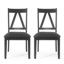 Farmhouse Style Dining Chair With Upholstered Seating - Black