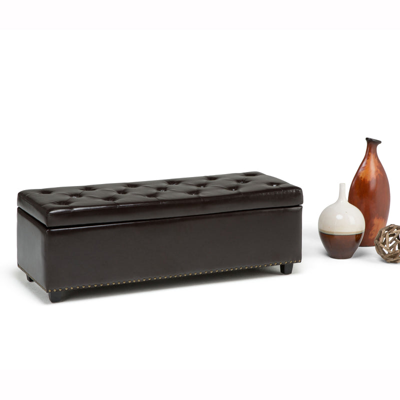 Hamilton - Storage Ottoman - Coffee Brown