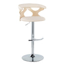 Gardenia - Contemporary Adjustable Barstool & Swivel, Rounded T Footrest (Set of 2)